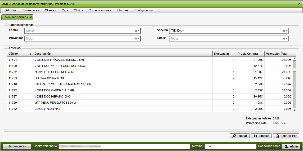 Inventario de Art&iacute;culos